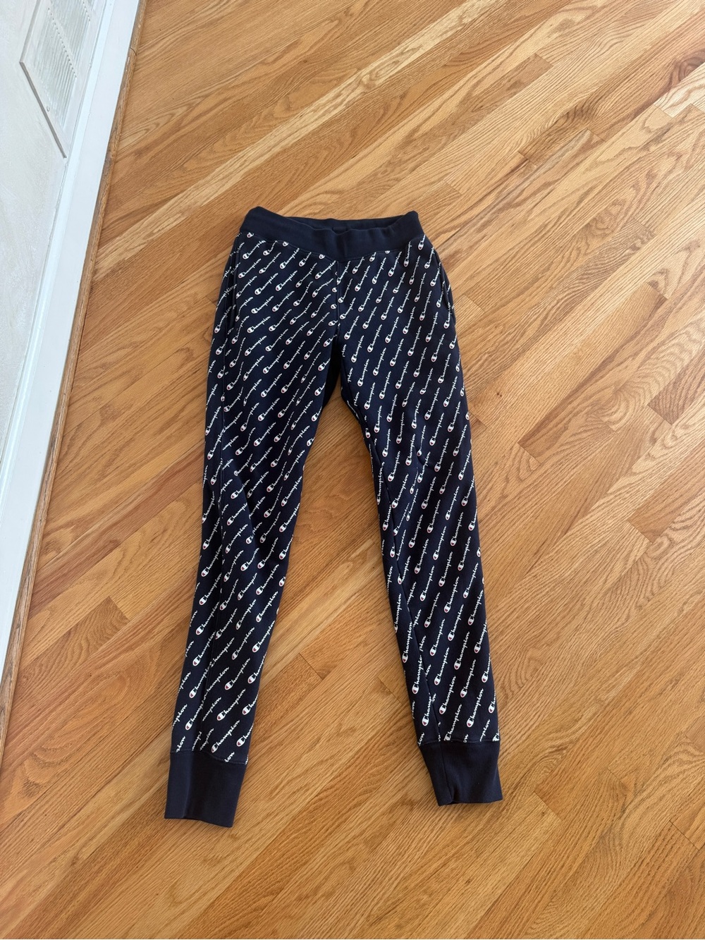 Vintage champion reverse weave slim pants Champion All Over Logo Sweatpants